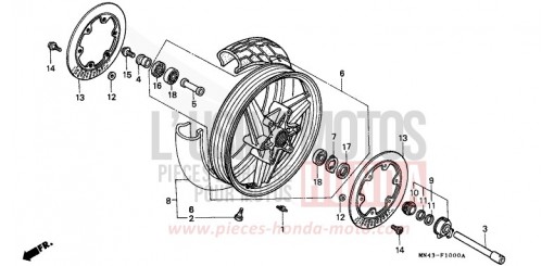 FRONT WHEEL CBR600FK de 1989